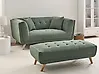 Sofa 2-Sitzer HABO mit Ottomane Stoff Grün