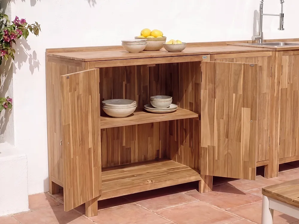 Outdoor Kitchen Cabinet VENOSA Brown Acacia Wood_1155538