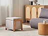 Pouf mit Stauraum EDLAND Stoff 45 cm Beige