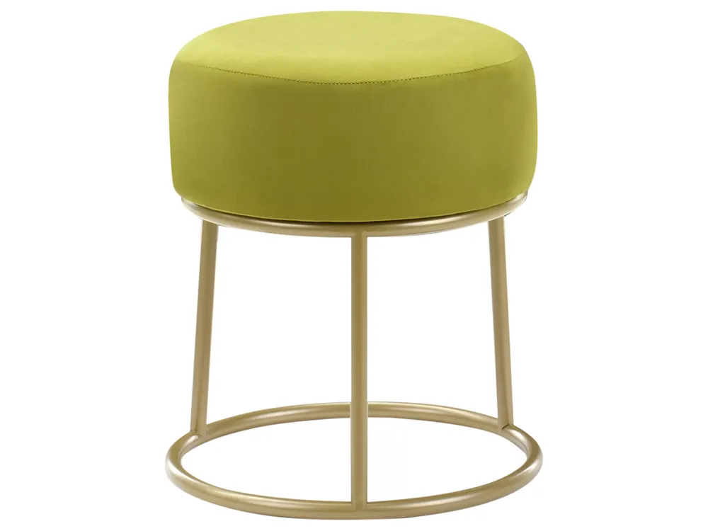 Hocker DELCO Samtstoff Limettengrün
