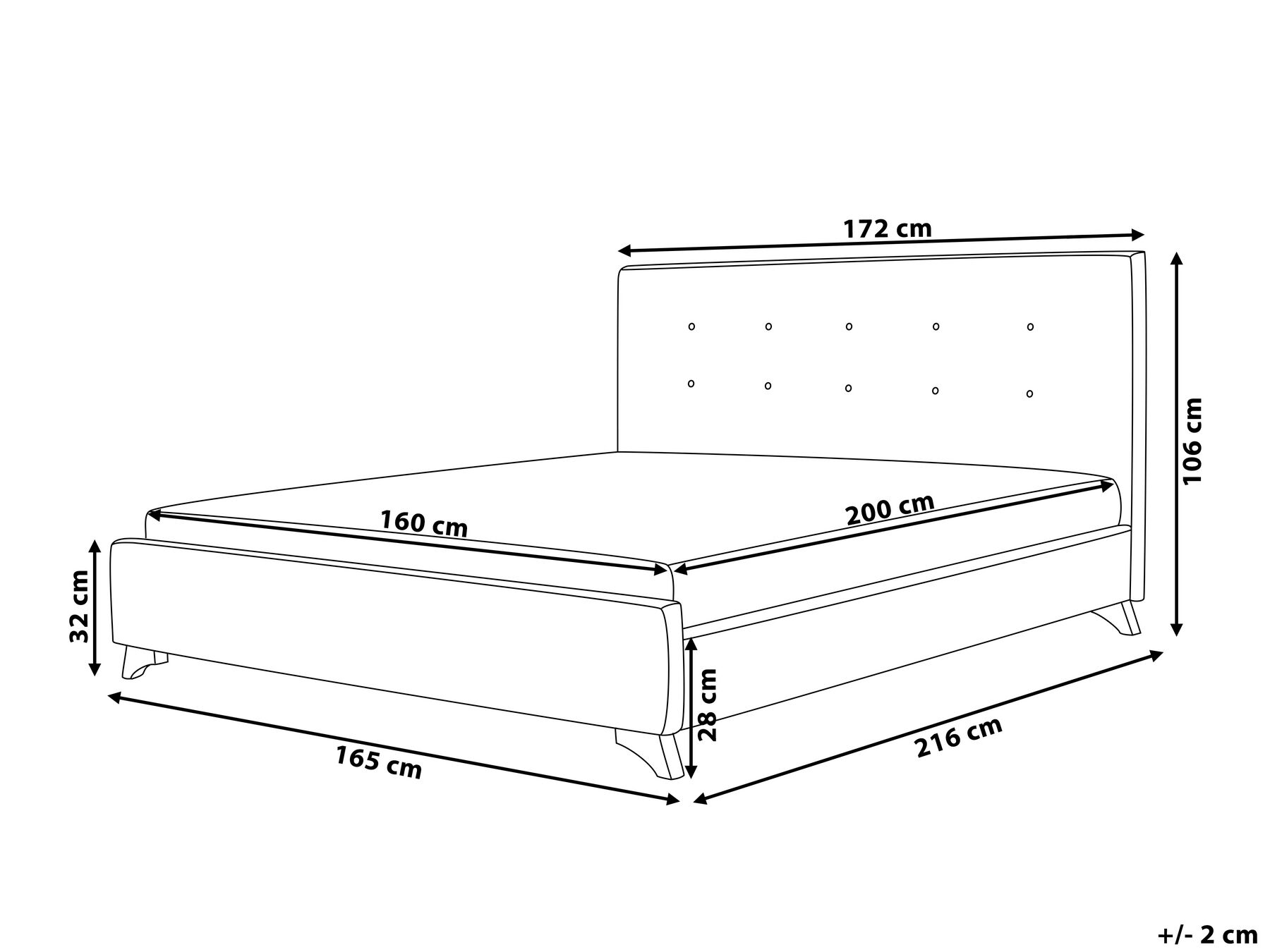 Bett mit Lattenrost Stoff AMBASSADOR 160 x 200 cm Beige_712229