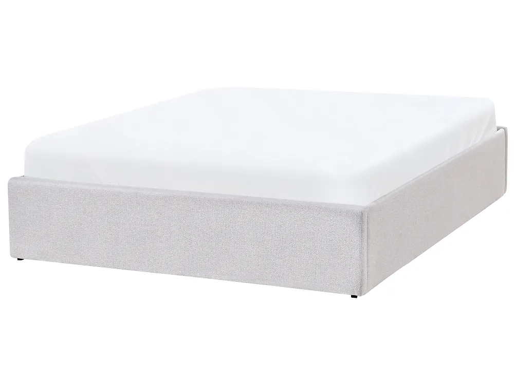 Ottoman Bed without Headboard DINAN Fabric Light Grey 120 x 200 cm (EU Small Double)_1188187