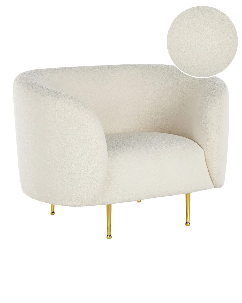 Sessel LOEN Bouclé Weiß