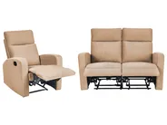 Sofa Set manuell verstellbar 3-Sitzer VERDAL Samtstoff Hellbraun_1081265