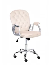 Schreibtischstuhl PRINCESS Samtstoff Beige_1150175