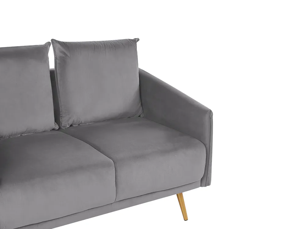 Sofa Set 5-Sitzer MAURA Samtstoff Grau_789170