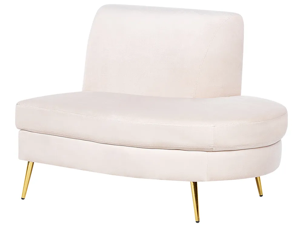 Halbrundes Sofa 4-Sitzer MOSS Samtstoff Hellbeige_851374