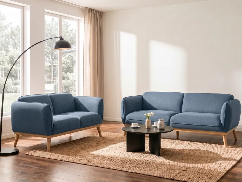 Sofa 3-Sitzer LJUNG Stoff Blau_1076578