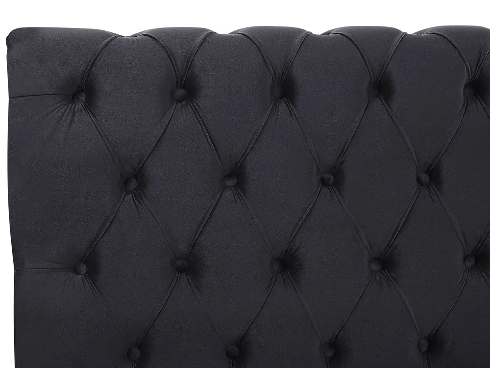 Krevet Samet AVALLON 140 x 200 cm Crni_743639