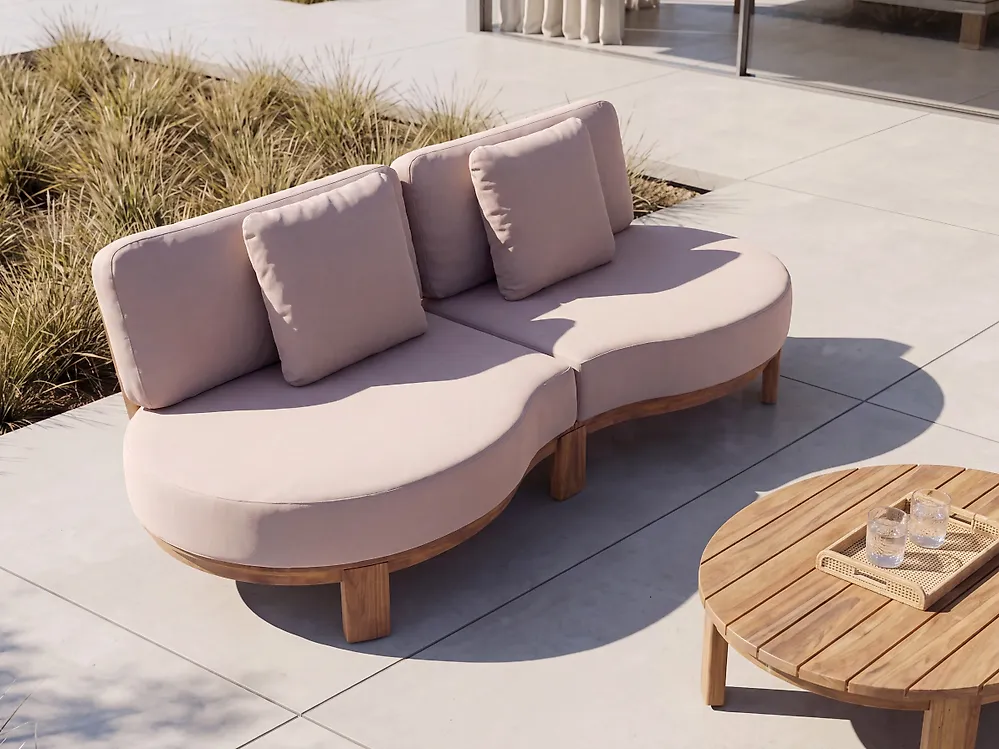 Garden Sofa 2 Seater ARZELLO Acacia Wood Light Brown_1160311
