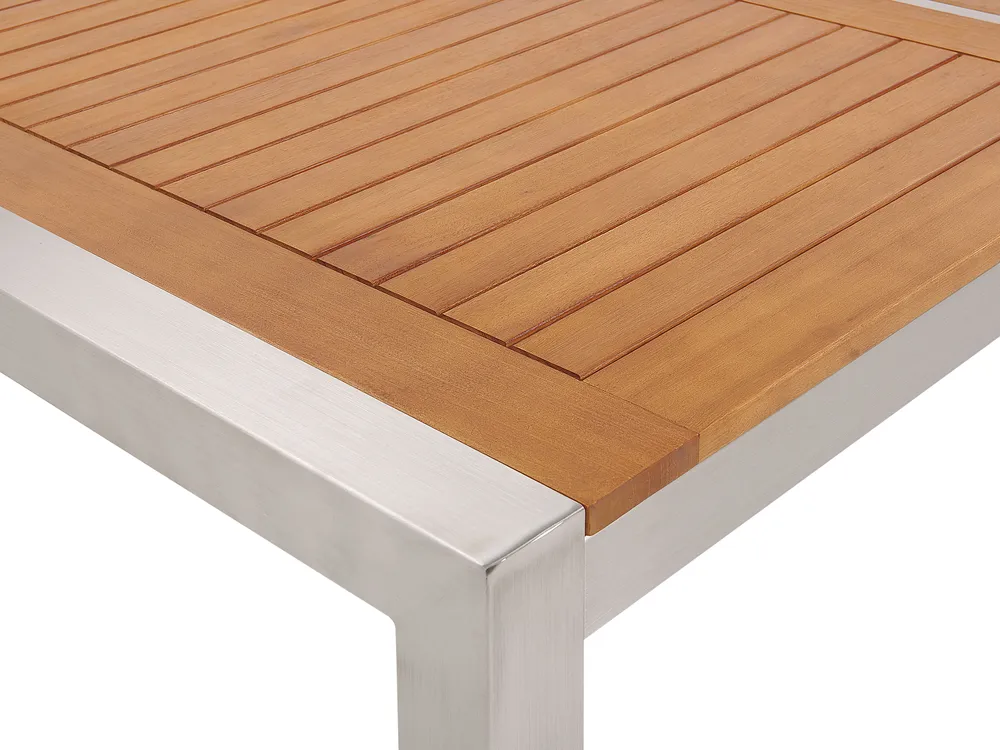Garden Dining Table GROSSETO 220 cm 100 cm Eucalyptus Wood Brown_768500