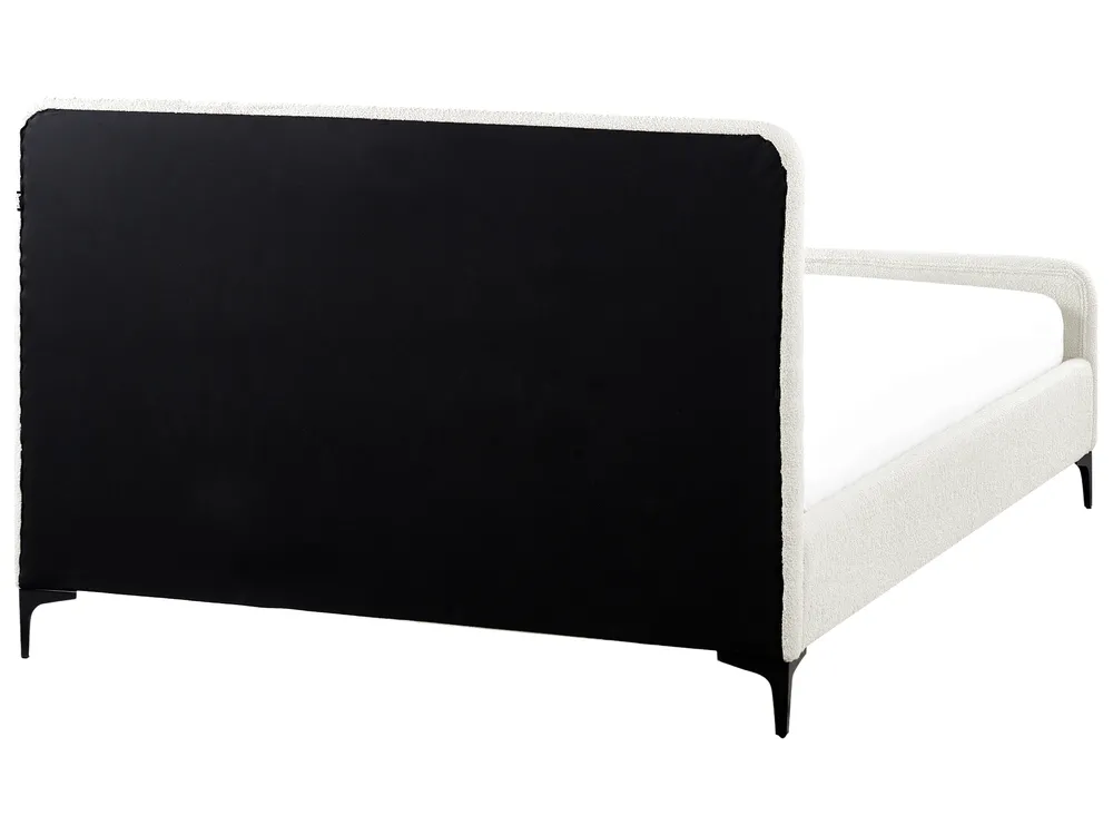 Bed Boucle LUNAN 140 x 200 cm (EU Double) Off-White_960748
