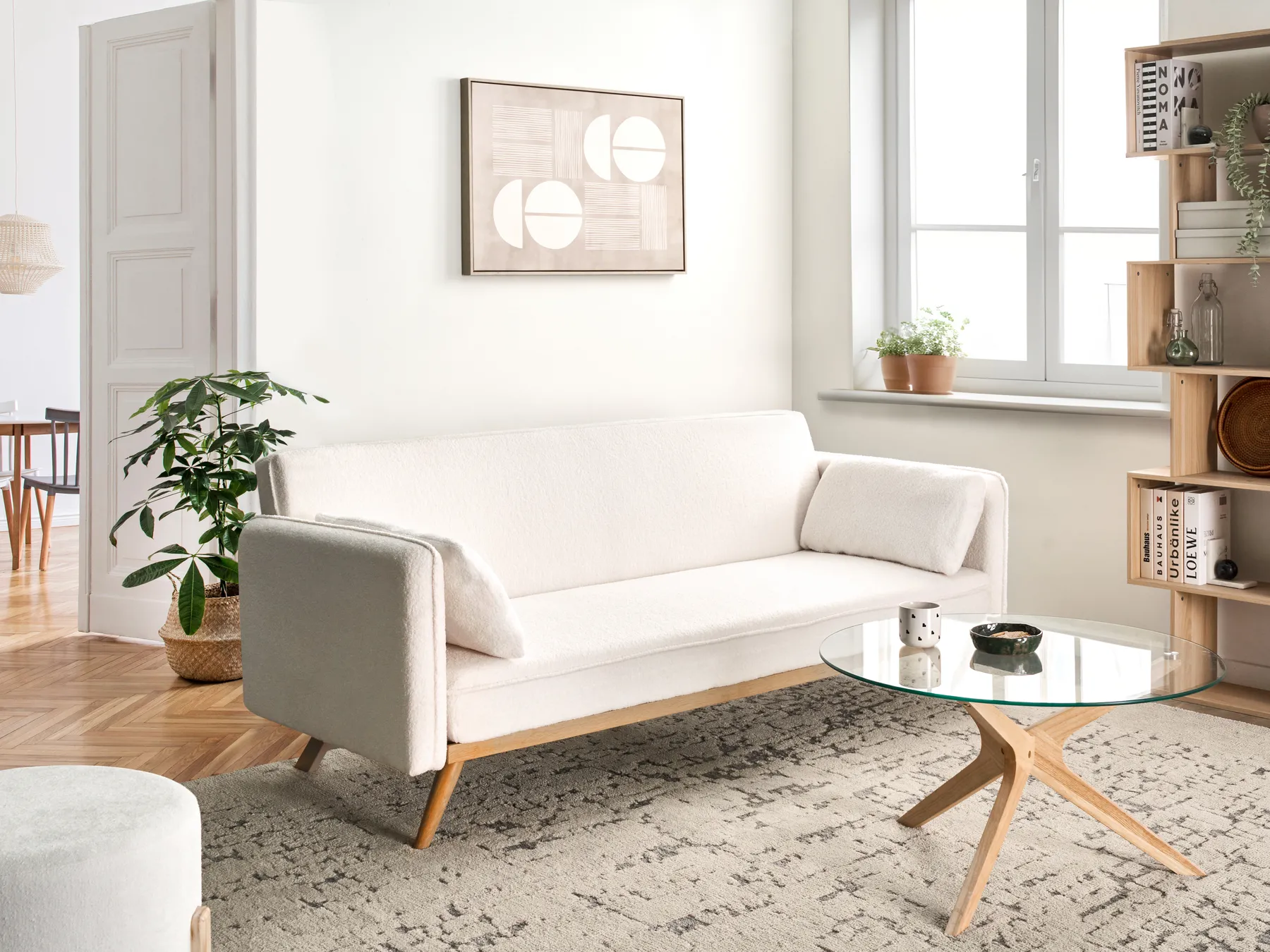 Sofa Bed ASAA Boucle Off-White_993950