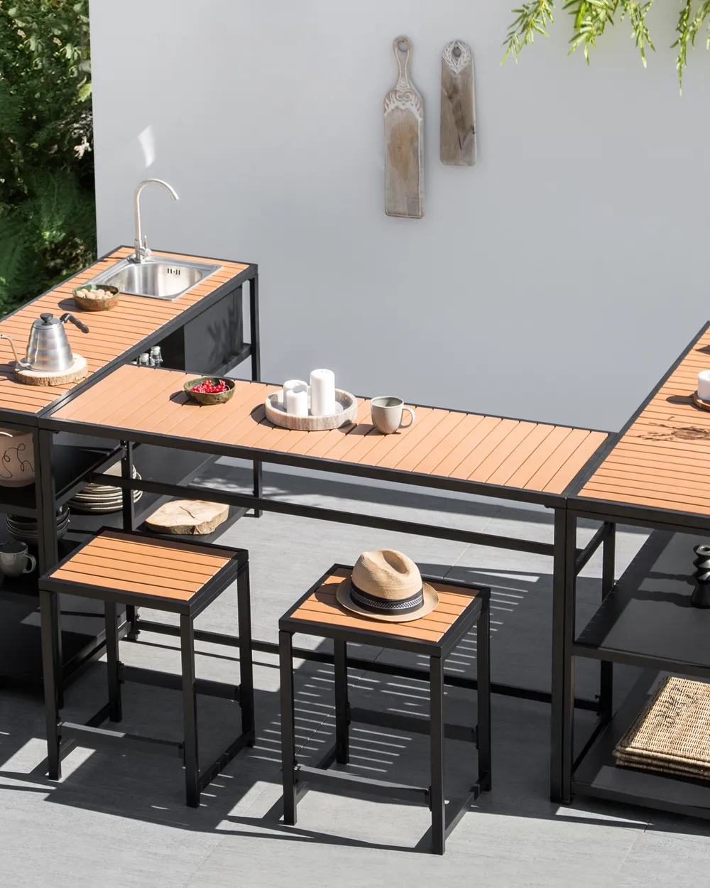 Garten-Barstuhl AVETRANA Metall Schwarz
