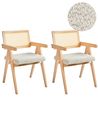 Esszimmerstuhl 2er Set AVA Holz Hellbraun / Beige