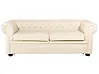 Sofa 3-Sitzer CHESTERFIELD Echtleder Hellbeige