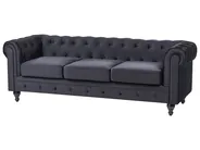 Sofa 3 Seater CHESTERFIELD Velvet Black_1065195