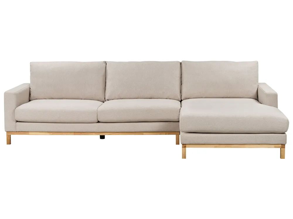 Ecksofa 4-Sitzer SIGGARD Stoff Hellbeige linksseitig
