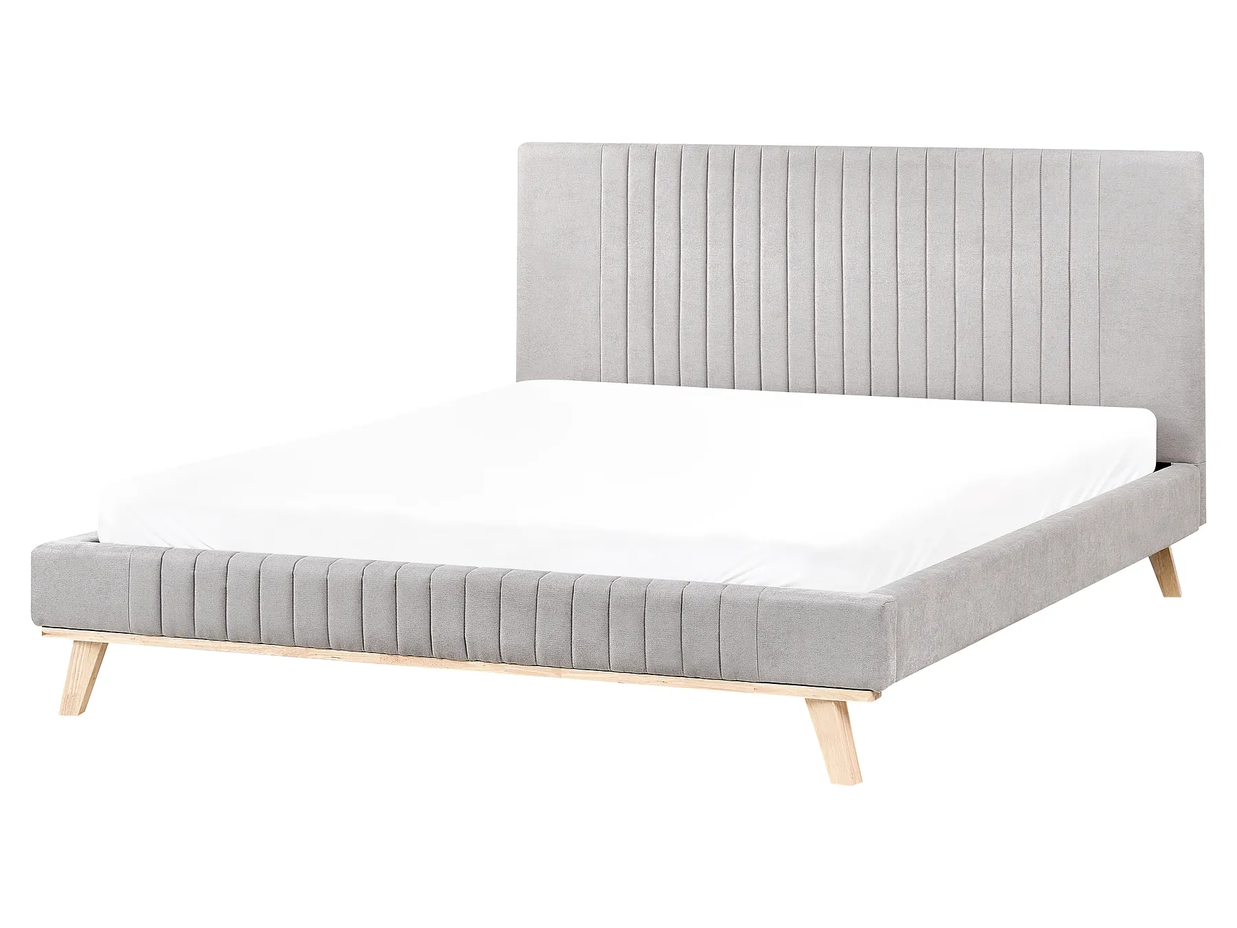 Bed Chenille TALENCE 160 x 200 cm (EU King Size) Light Grey_980977