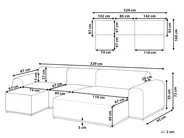 Gartensofa mit Ottomane 7-Sitzer BATTIFOLLO modular Olivgrün_933979