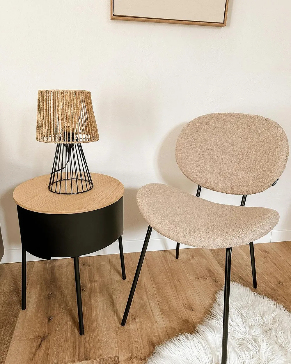 Esszimmerstuhl 2er Set LUANA Bouclé Taupe_940505