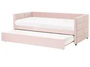 Ausziehbett Samtstoff CHAVONNE 90 x 200 cm Rosa_1021788