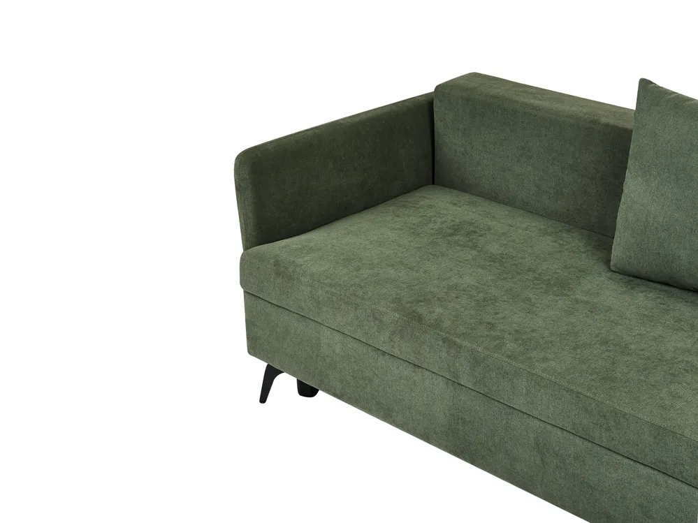 Eckschlafsofa 3-Sitzer KOGE mit Stauraum Stoff Grün linksseitig_1087920
