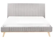 Bed Chenille TALENCE 160 x 200 cm (EU King Size) Light Grey_980978
