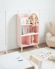 Bücherregal mit 3 Ebenen LILOET 102 cm Pastellrosa_950043