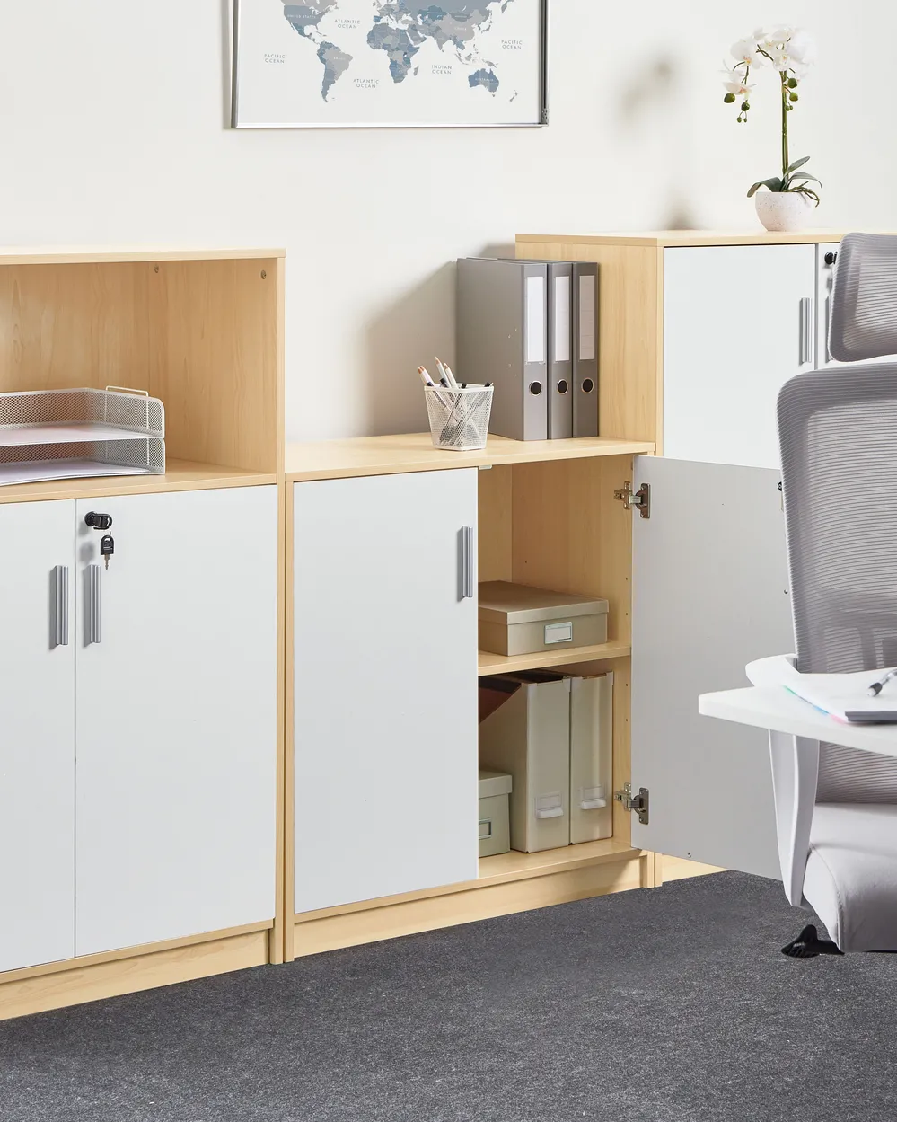 Storage Unit ZEHNA Light Brown/ White_980120
