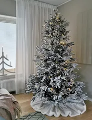 Artificial Snowy Christmas Tree BASSIE 210 cm White_837647