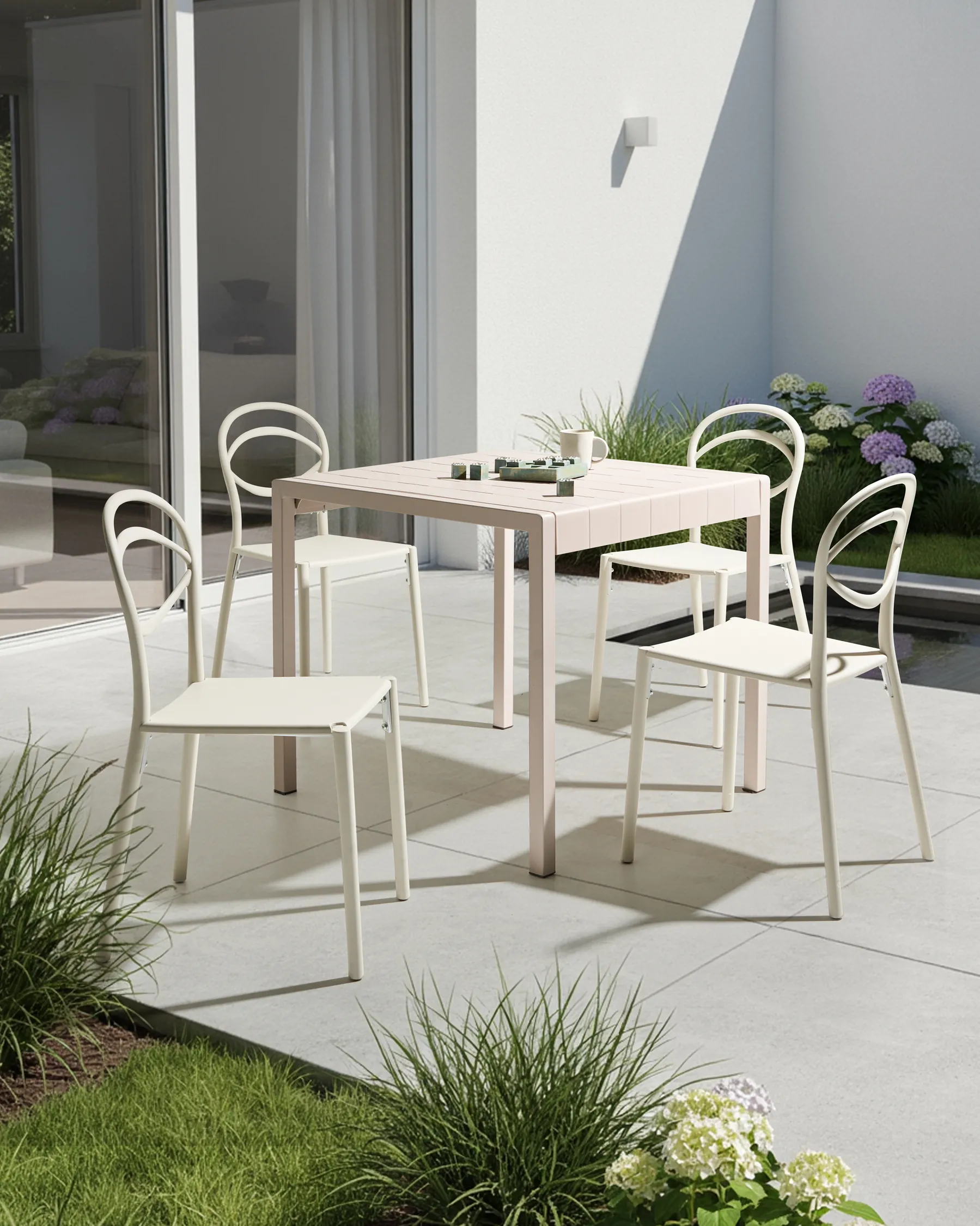 Gartenstuhl 4er Set COVOLO Cremeweiß_1017280