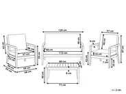 Lounge Set mit Tisch 4-Sitzer PALLANO Akazienholz Dunkelgrau_823333
