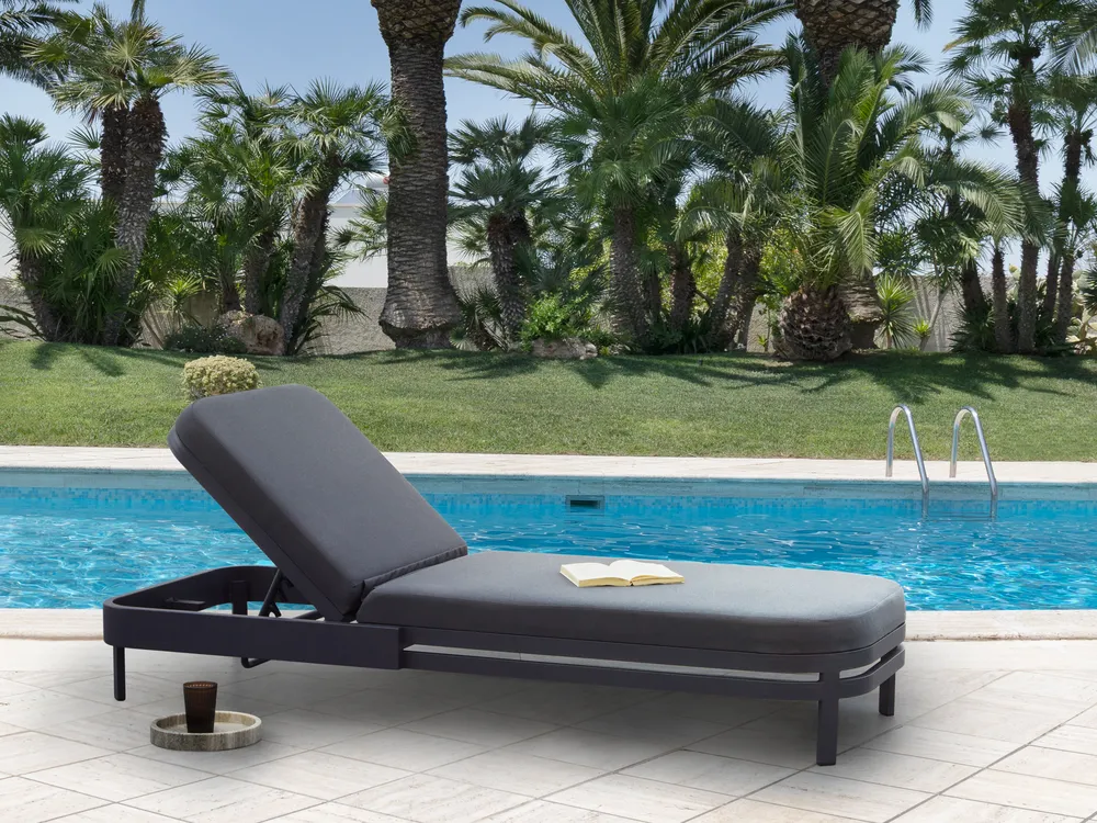 Sonnenliege NETTUNO mit Relaxfunktion Metall Graphitgrau