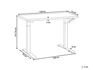 Schreibtisch manuell höhenverstellbar DESTINES 120 cm 72 cm Schwarz / Hellbraun_1000541