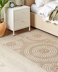 Teppich ARIBA Weiß Beige 80 x 150 cm Jute_1184650