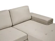 Corner Sofa Bed 3 Seater HRISEY Faux Linen Beige Left Hand_1033432