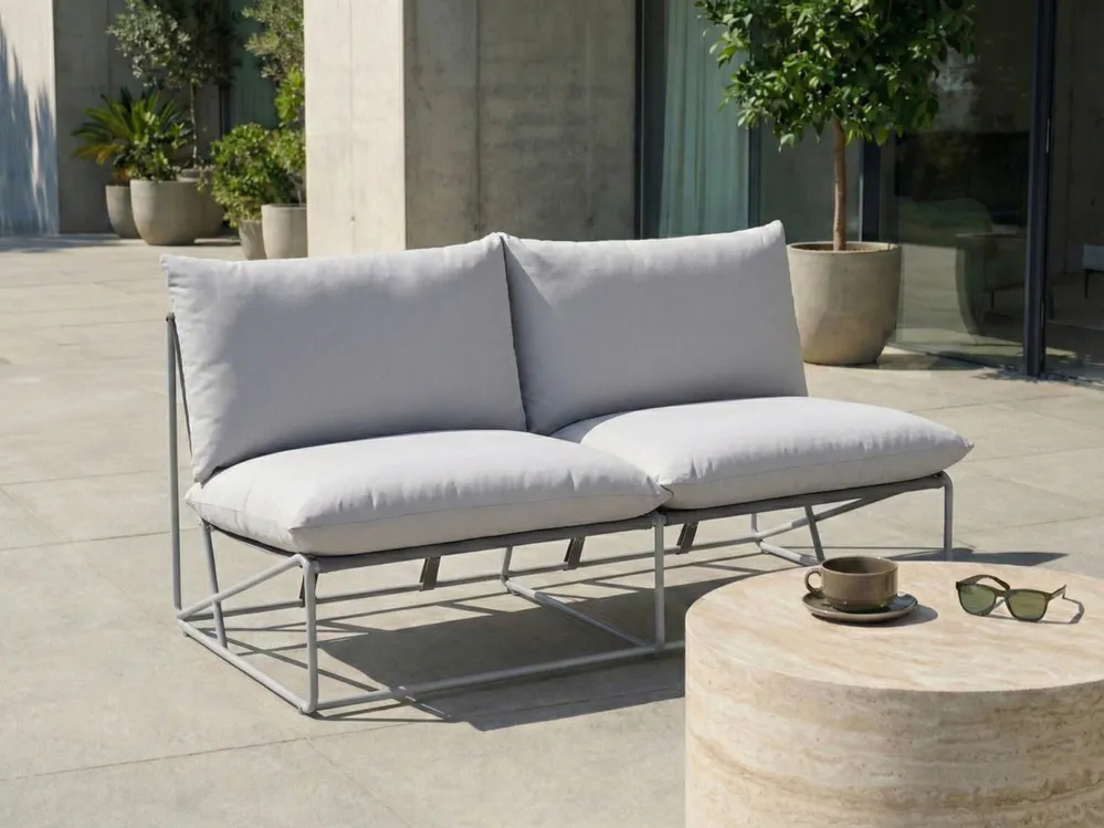 Gartensofa 2-Sitzer PICO Metall Grau