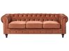 Sofa 3-Sitzer CHESTERFIELD Samtstoff Goldbraun