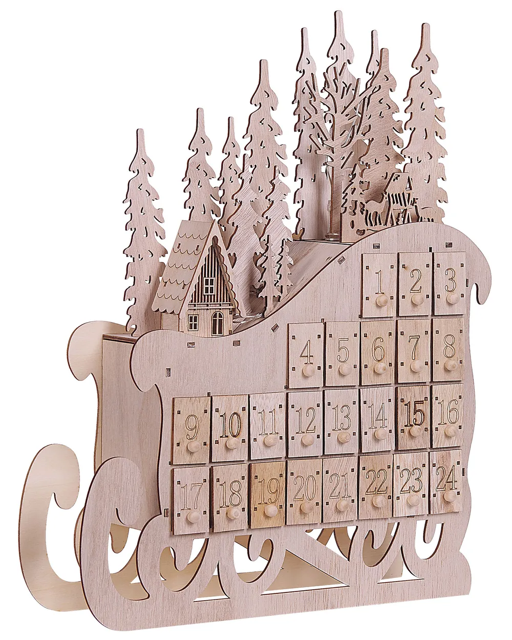Christmas Decoration LED IMPALA 40 cm Advent Calendar Light Brown_812421