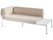Garten Ecksofa mit Tisch 5-Sitzer RASIGLIA Metall Beige linksseitig_948070