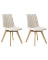 Set of 2 Dining Chairs CALGARY Fabric Off-White