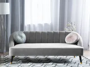 Sofa 3-Sitzer ALSVAG Samtstoff Hellgrau_732247