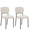 Esszimmerstuhl 2er Set LOLETA Stoff Hellbeige
