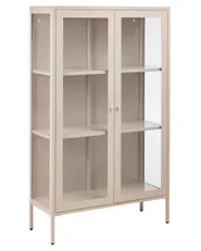 Vitrine mit Glastüren NASH 90 cm Metall Beige_1091136