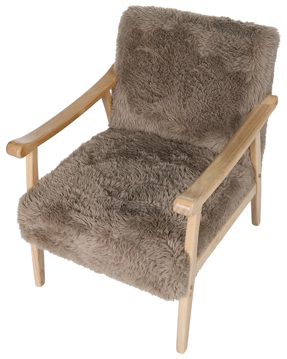 Armchair LEKNES Faux Fur Taupe_1019283