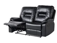 Sofa Set manuell verstellbar 6-Sitzer BERGEN Kunstleder Schwarz_1060561