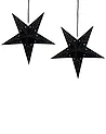 Wanddekoration 2er Set LED MOTTI 45 cm Stern Schwarz