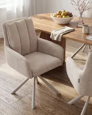 Esszimmerstuhl 2er Set SARDOAL Stoff Beige_1115127