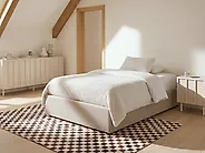 Ottoman Bed without Headboard DINAN Fabric Taupe 120 x 200 cm (EU Small Double)_1187466